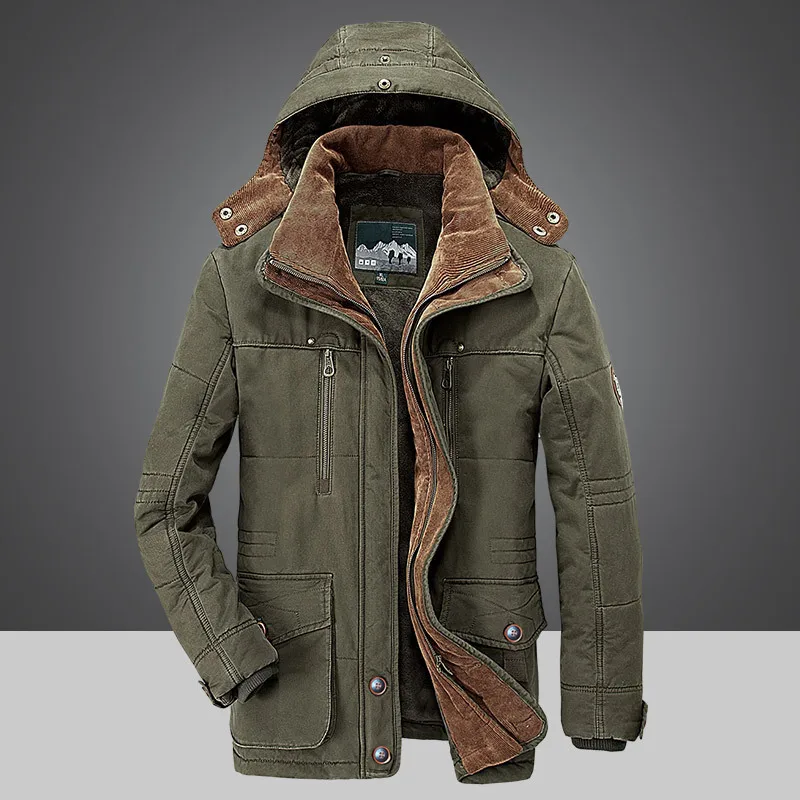 Зимние толстые теплые флисовые парки с капюшоном куртки для мужчин грузовая одежда пальто размера плюс 4XL 5XL 6XL 7XL - Цвет: ASIAN SIZE 13029 B