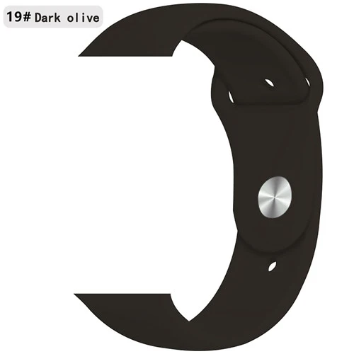 Deep Olive 19 Ремешок для apple watch 5 4 band correa apple watch 44 мм 40 мм 42 мм 38 мм iwatch 5 4 3 2 1 браслет силиконовый ремешок для часов - Цвет ремешка: Deep Olive 19