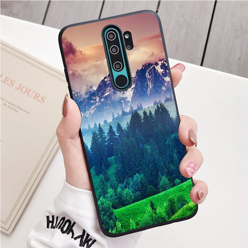 phone cases for xiaomi Núi Rừng Mây Đen Dẻo Silicone Ốp Lưng Điện Thoại Redmi Note 9 8 7 Pro S 8T 7A Bao xiaomi leather case charging