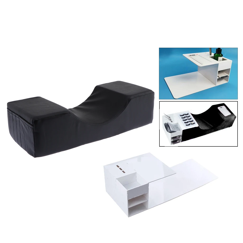 Professional Eyelash Make Up Extension Grafted Pillow w/Shelf for Salon Beauty