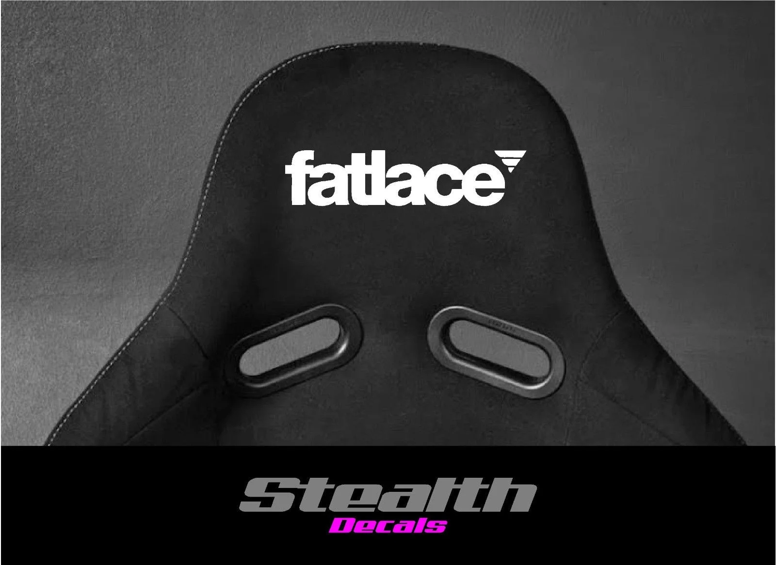 

For 2x FATLACE Flock seat logos, Easy iron-on. Bride, Nismo, jdm, drift