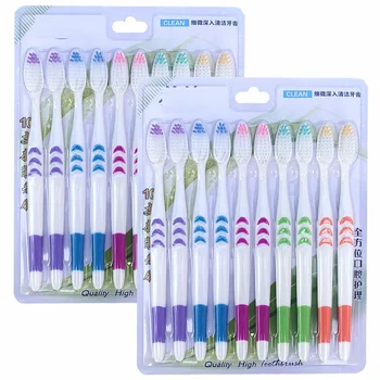 

10 Pcs Adult Soft Hair Toothbrush Family Bamboo Charcoal Soft Hair Couples Adult Toothbrush Combination Man Women Tooth Brushes