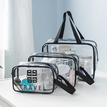 

Portable Cosmetic Makeup Bag Clear PVC Waterproof Travel Toiletry Beauty Bath Storage Bag Sanitary Napkin Organizer Case Pouch