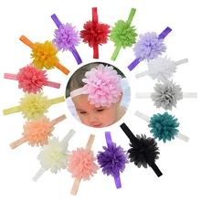 В европейском и американском стиле для детей цветок лотоса детская лента для волос повязка на голову для малышей эластичные повязки на голову; Детский жакет из денима для девочки; ручная работа; шифоновое платье с цветочным рисунком Headdre