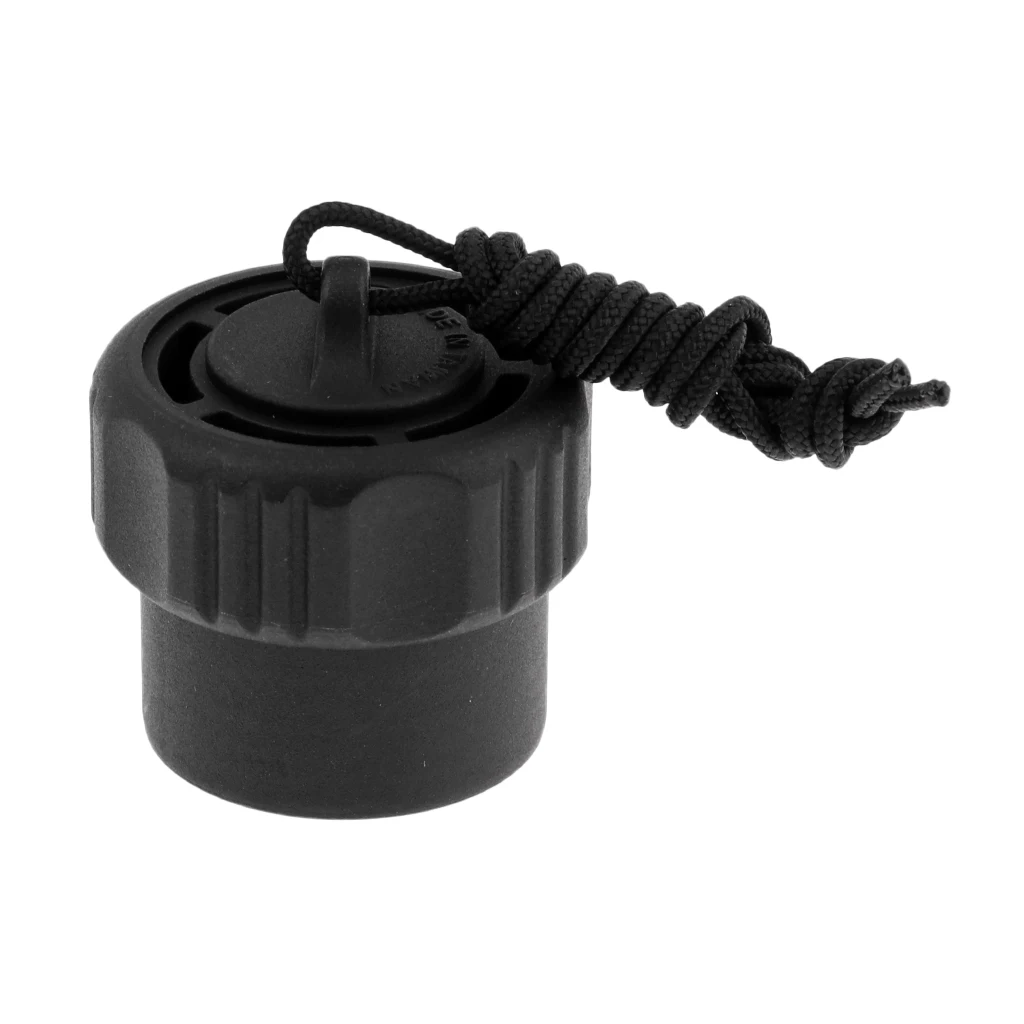 Scuba Diving DIN Tank Valve Regulator Dust Plug Screw Cap Attached with Rope