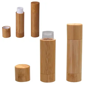 

20/50/100pcs 5ml Bamboo Professional Cosmetic Directly Filling Lip Balm Container, 5g Empty Natural Bamboo Beauty Lipstick Tube