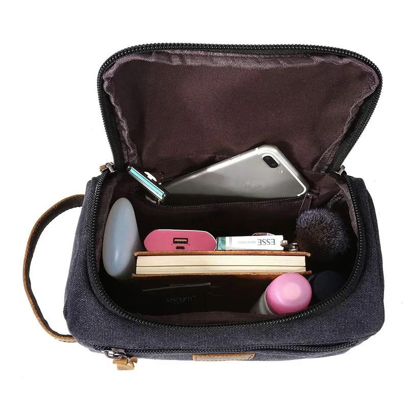 Canvas Toiletry Bag for Men Wash Shaving Dopp Kit Women Travel Make UP Cosmetic Pouch Bags Case Organizer makeup organizer cosmetic bag cosmetic storage bag toiletry bag cosmetic case washing supplies storage bag