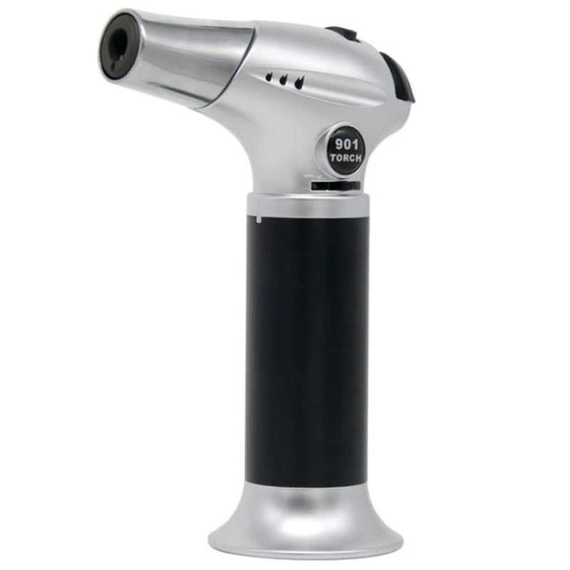 

Butane Gas Micro- Jet Blow Torch Lighter Welding Burning Iron Heating Blowtorch Cook Soldering Brazing Refillable Tool-Black