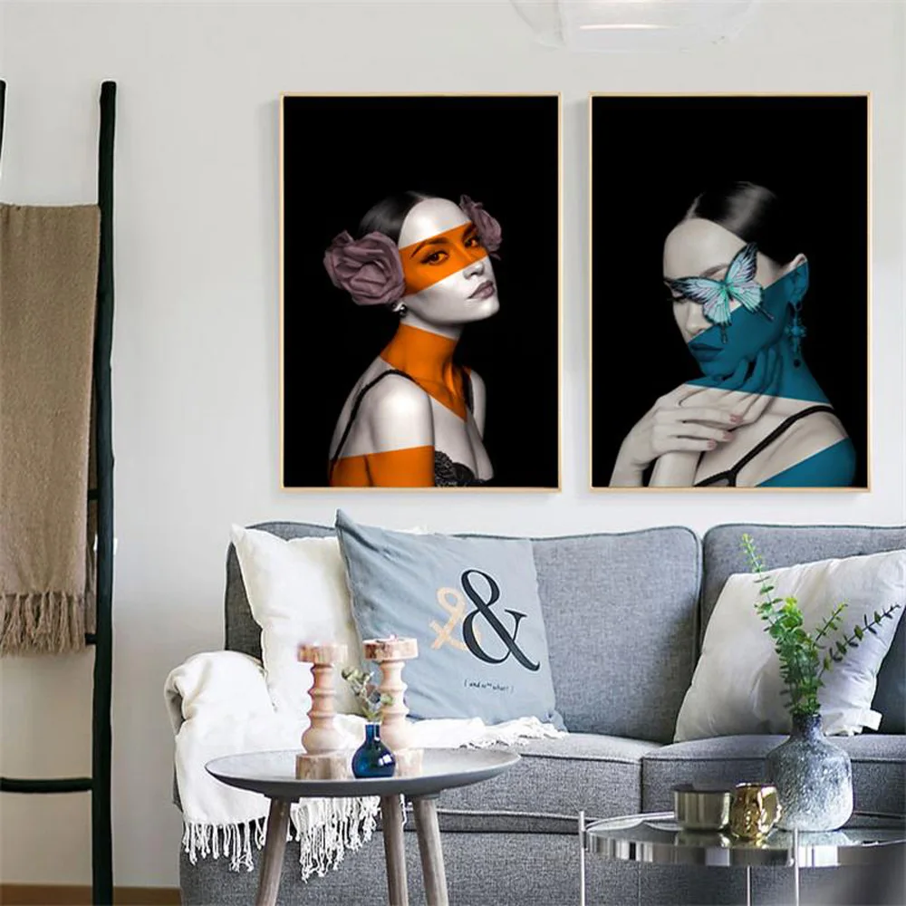 Black and White Abstract Photography Woman Art Living Room Porch Decorative Painting canvas wall art Fashion Figure Poster | Дом и сад