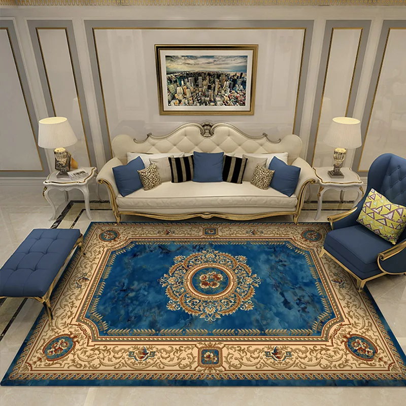 

European Classical Persian Art Carpet For Living Room Bedroom Anti-Slip Floor Mat Fashion Kitchen Carpet Area Rugs
