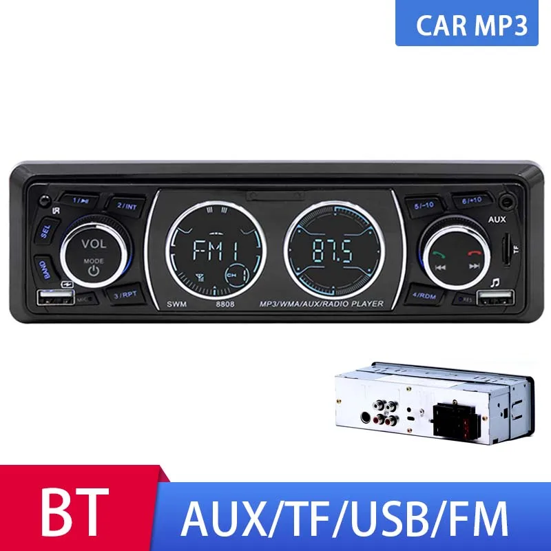 Автомагнитола 1Din MP3 мультимедийный плеер Поддержка Bluetooth Handsfree пульт дистанционного управления FM AUX U диск карта воспроизведения микрофон Авторадио