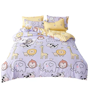 

BEST.WENSD Child Birthday Bedding Animal Series Autumn Winter Warm Comforter Set Cover Bedclothes 3-4pc Duvet Cover Sheet Cotton