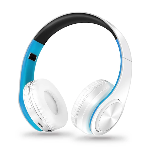 white blue AYVVPII плеер без потерь bluetooth наушники с микрофоном беспроводная стерео гарнитура музыка для Iphone samsung Xiaomi mp3 спортивные - Цвет: white blue