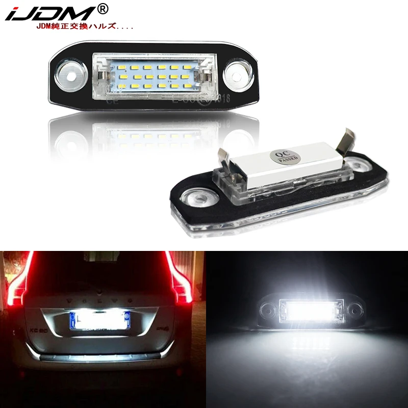 IJDM 2 sztuk Canbus LED oświetlenie tablicy rejestracyjnej dla Volvo S80 XC90 S40 V60 XC60 S60 C70 V50 XC70 V70 biały samochód stylizacji numer lampy 12V