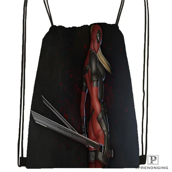Drawstring Backpack Пользовательские Человек-паук супер герои Marvel походная сумка на шнурке милый рюкзак для детей(черная спинка) 31x40 см#180531-01-50 - Цвет: Drawstring Backpack