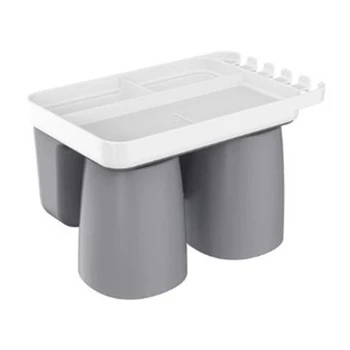

Magnetic Adsorption Inverted Toothbrush Holder with Cup Wall Mount Makeup Toothpaste Bathroom Storage Bathroom Accessories Set