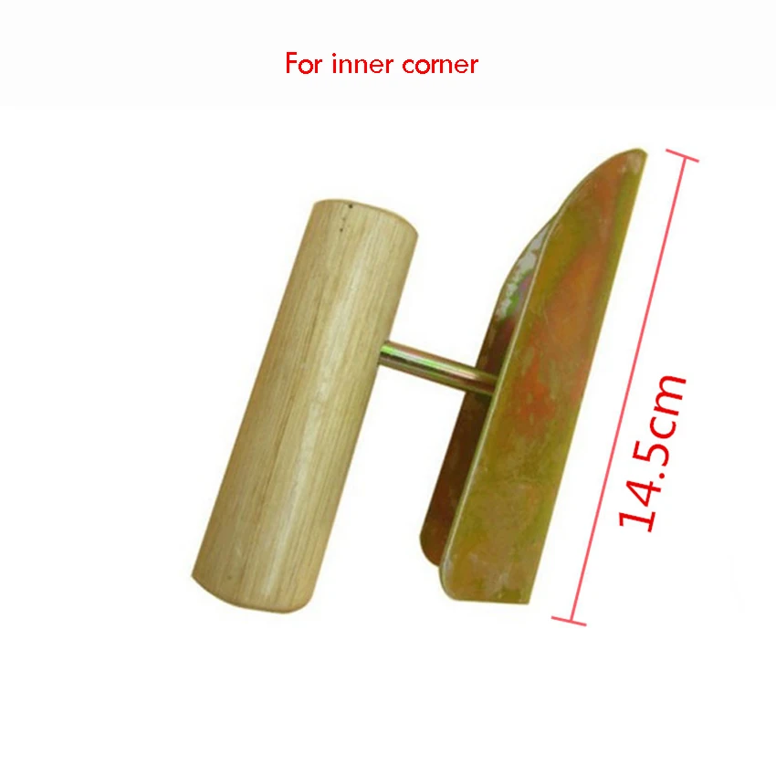 Drywall Inside / Outside Corner Tool with Wooden Handle- Perfect 90 Degree Corner Drywall Finishing Galvanized Corner Trowel