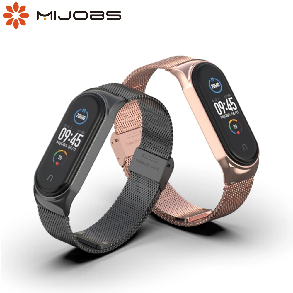 Металлический браслет Миланская петля для Mi Band 5 из нержавеющей стали Xiaomi 4 3 Xaomi |