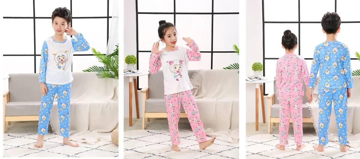 [Men And Women Celebrity Style] Big Boy Autumn Set CHILDREN'S Pajamas Long Sleeve Cartoon Kids Pajamas Tracksuit Short Sleeve
