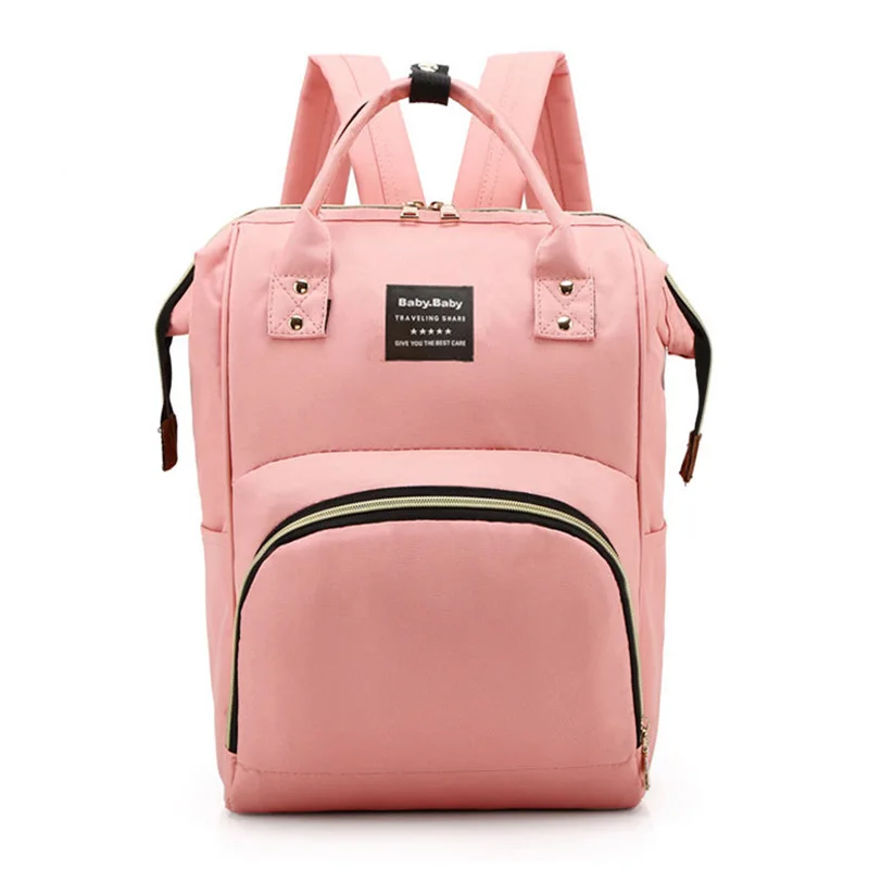 pink Модная сумка для подгузников для мам, большая сумка для кормления, рюкзак для путешествий, дизайнерская сумка для детской коляски, рюкзак для детских подгузников - Цвет: pink