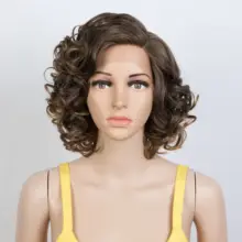 Aliexpress - Fashion Idol Synthetic Lace Wig Short Natural Wave Hair Side Part Wigs 11 Inche For White Women Brown Cospaly Wig Heat Resistant