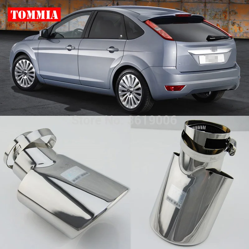 Tommia высокое качество T304 Нержавеющая сталь глушитель наконечник для Ford Focus 2012-2017 |