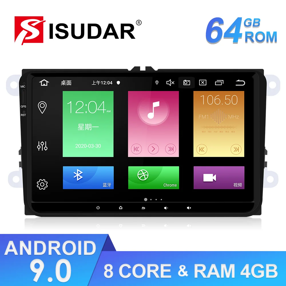 Isudar 9 дюймов 2 Din Android авто радио для VW/Volkswagen/POLO/Golf/Passat/Skoda/Octavia/Seat/Leon GPS Автомобильный