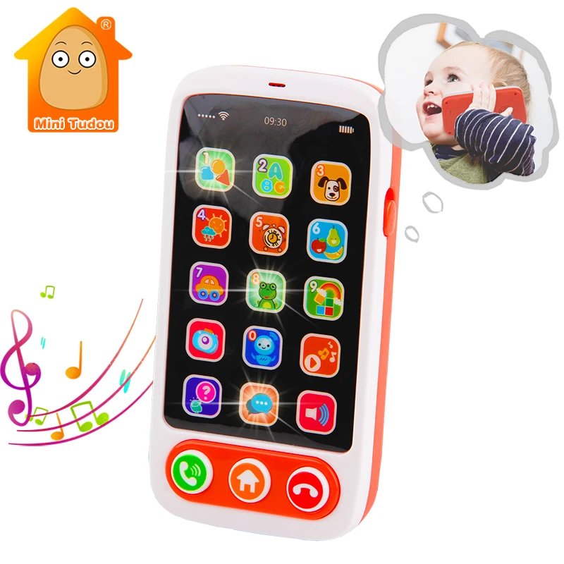 Juguete de aprendizaje de teléfono móvil para niños, máquina inglesa con luz Musical, Babyphone, educativo, teléfono