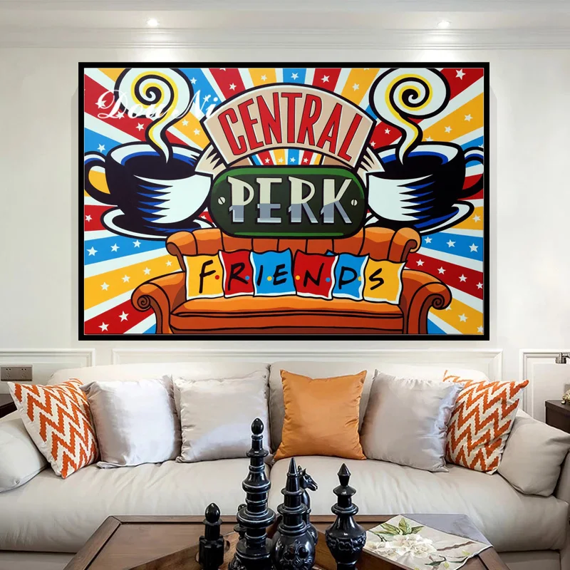 

Полная алмазная живопись, искусство, классический американский ТВ-шоу, вышивка крестиком, мозаика, вышивка, Настенная Наклейка в стиле Центрального парка, кафе, кухни