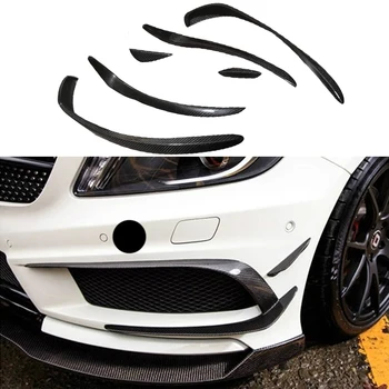 

6pcs/Set Carbon Fiber W176 Front Bumper Canards Spliter for Mercedes-benz A class 2013-2015 Sport Edition AMG A160 A180 A45
