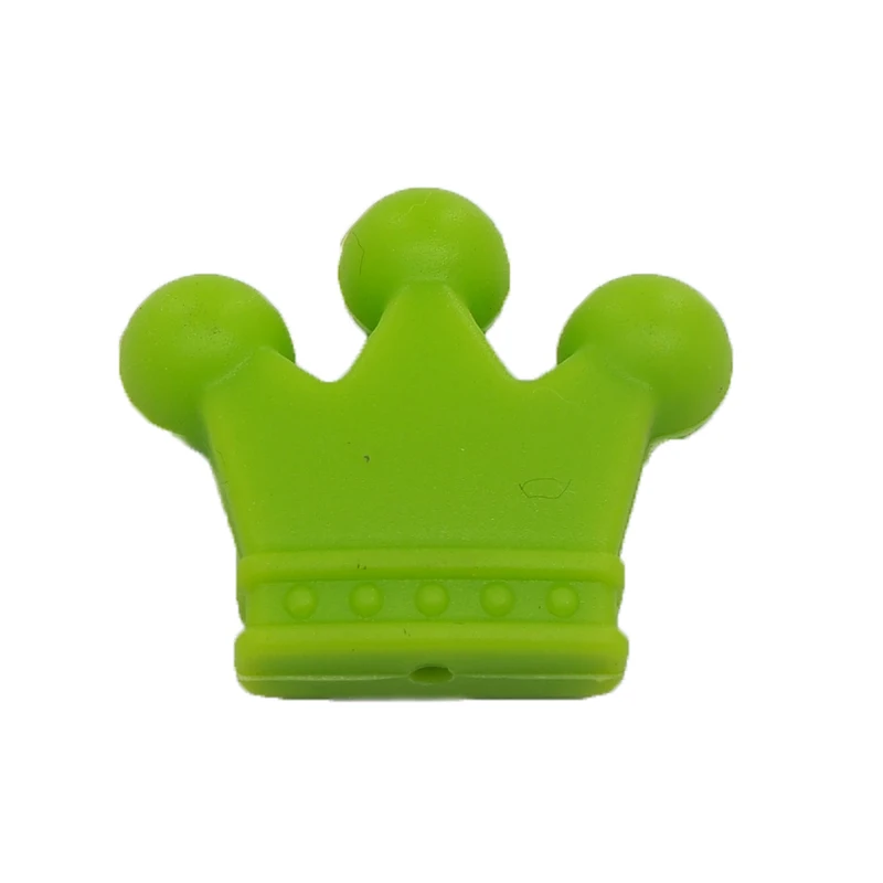 Chartreuse Chenkai 50 шт. BPA бесплатно Корона Силиконовый Прорезыватель для зубов из бусин грызунов Детские Прорезыватели для зубов игрушки для изготовления детской соска для использования при прорезывании зубов соски цепи - Цвет: Chartreuse