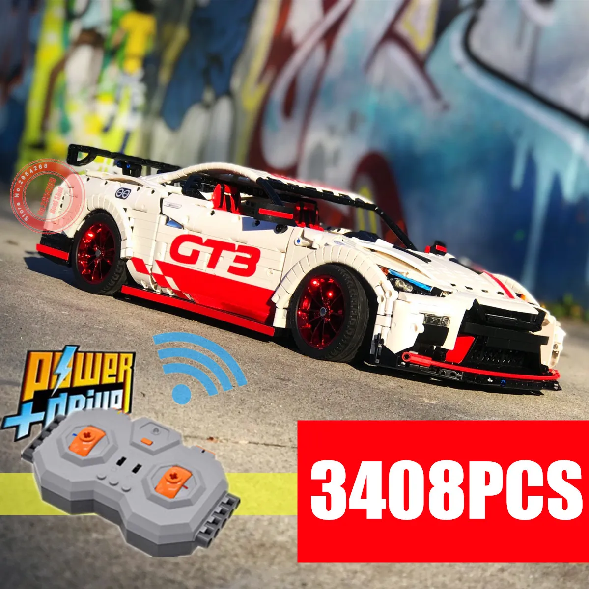 

2019 New MOC Nissan Racing Car Motor Power Functions Fit Legoings Technic Gtr MOC-25326 Building Blocks Bricks Toys Kid Gift