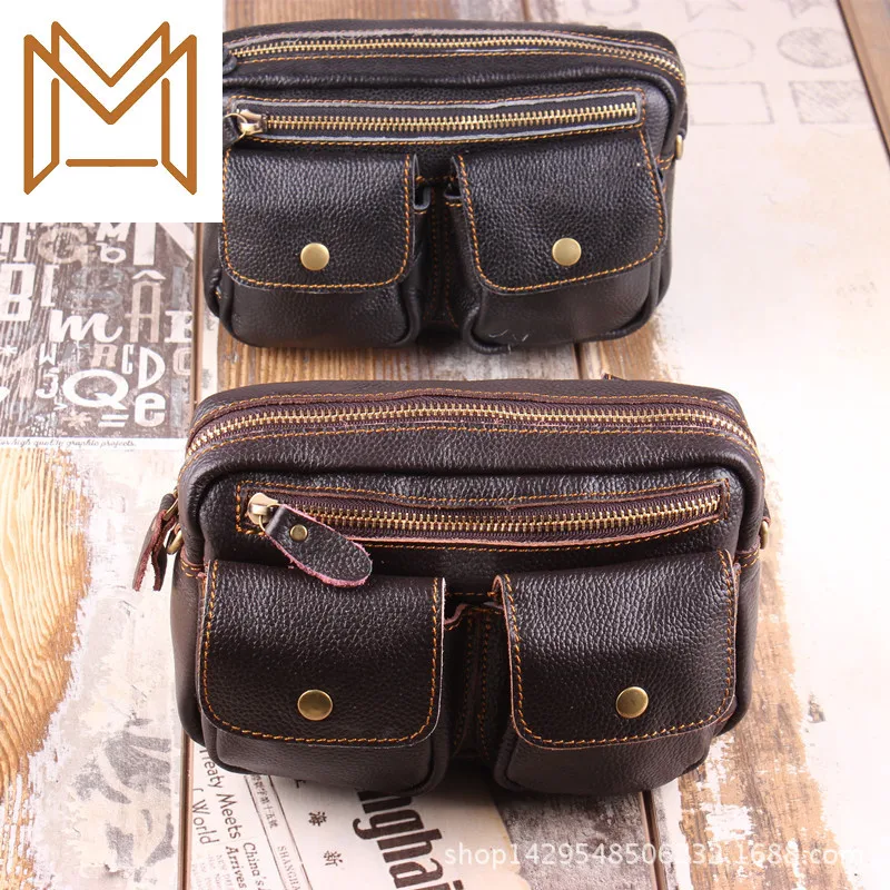 

Cowhide Male Package Leisure Time Man Single Shoulder Span Package Genuine Leather Bag Group