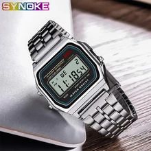 SYNOKE, мужские цифровые часы, светодиодный G, женские часы, винтажные, квадратный, ударный, жизнь, водонепроницаемые, подарок для мужчин, электронные, золотые, Relojes, часы