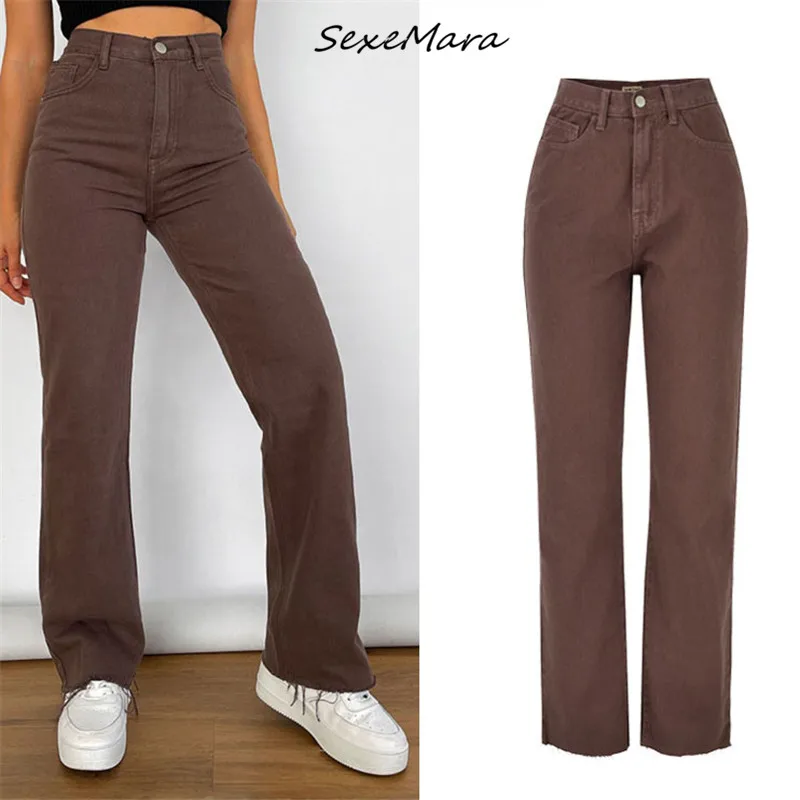 Boyfriend High Waist Straight Streetwear Women Denim Jeans 2023