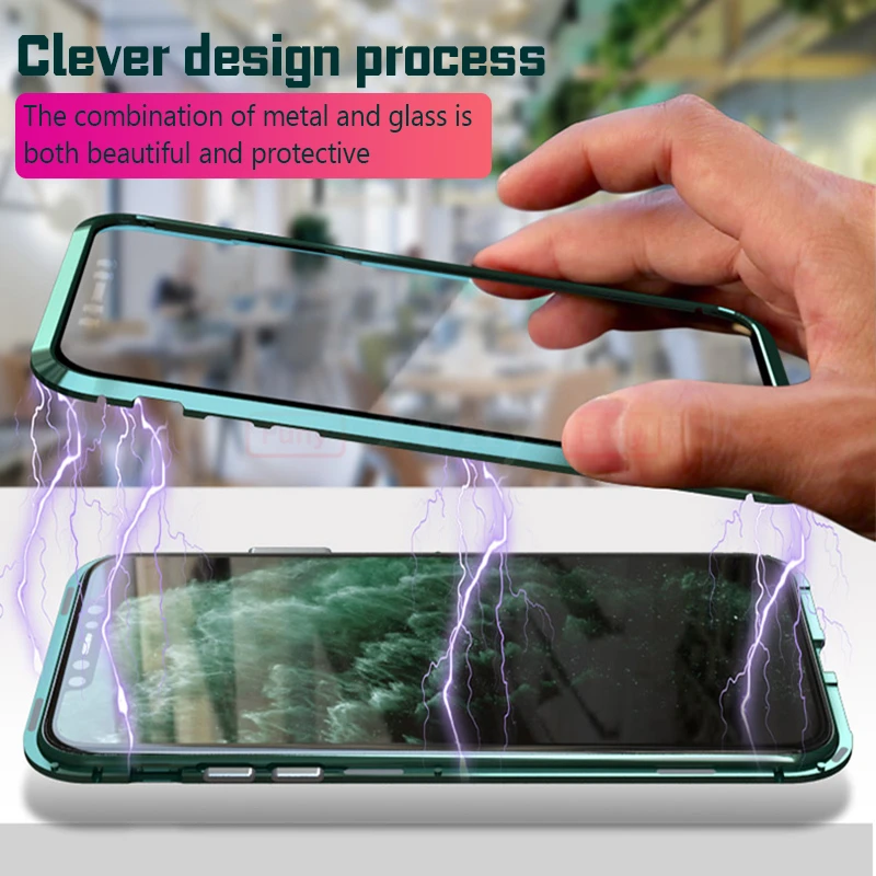 Полный охват телефона чехол для iPhone11 Pro Max чехол Магнитный чехол для iPhone 11 Pro чехол 360 металлический Bumber iPhone 11Pro