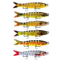 6pcs 19g Fishing Lure Multi Jointed Sinking Wobblers Pike Lure Bait Swimbait Hard Baits Fishing Tackle for Bass pesca Isca