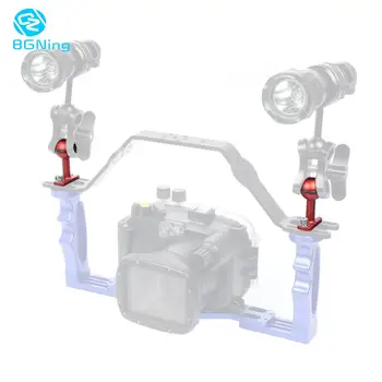 

BGNing Aluminum 1" inch Ball Head Mount w/ 1/4" 3/8" M5 Thread Screws Hole for Underwater SLR Camera Bracket Tripod Clip Adapter