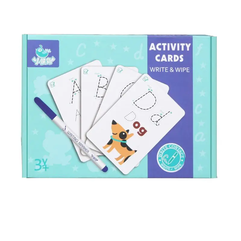 

Rewritable Early Learning Recognize Uppercase Small Letters Cards Baby Kids Toy