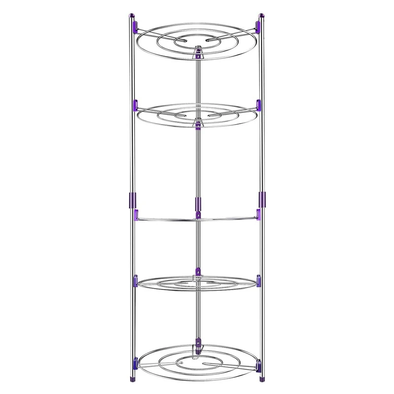 New-5 Tier Pan Rack Multi-Functional Kitchen Storage Rack Carbon Steel Pan Pot Organizer Rack Multi-Layer Rack Pan Lid Organizer
