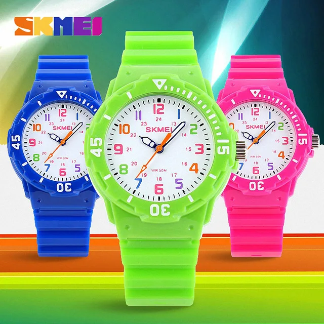 SKMEI Children' Watches Quartz Sports Watch Water Resistant Clock Boys Girls Students Wrist Casual Jelly Kids Fashion 1043 |