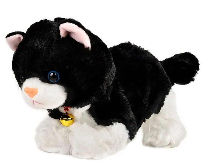 BLACK CAT Рождественские игрушки для детей подарок на год электронный питомец Электрический Кот BrinquedosWalking лай музыкальный интерактивный робот кошка - Цвет: BLACK CAT