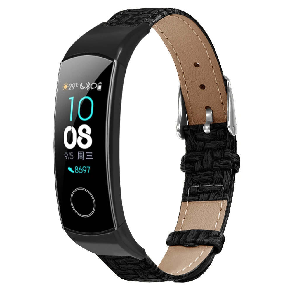 Тканый кожаный ремешок для huawei honor band 5 ремешок запасной браслет ремешок для honor band 5 4 браслет умные аксессуары