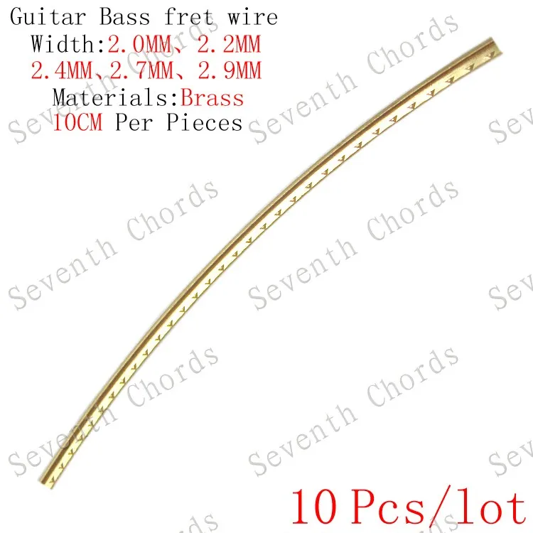

10 Pcs Brass Curved Acoustic Guitar Bass Fingerboard Fret Wire - 10cm/pcs Width 2.0mm & 2.2mm & 2.4mm & 2.7mm & 2.9mm