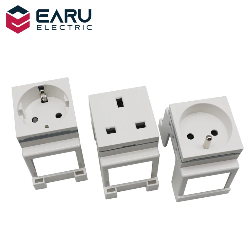 Diy European France Uk Eu Fr Standard Card Din Rail Mount Power Socket
