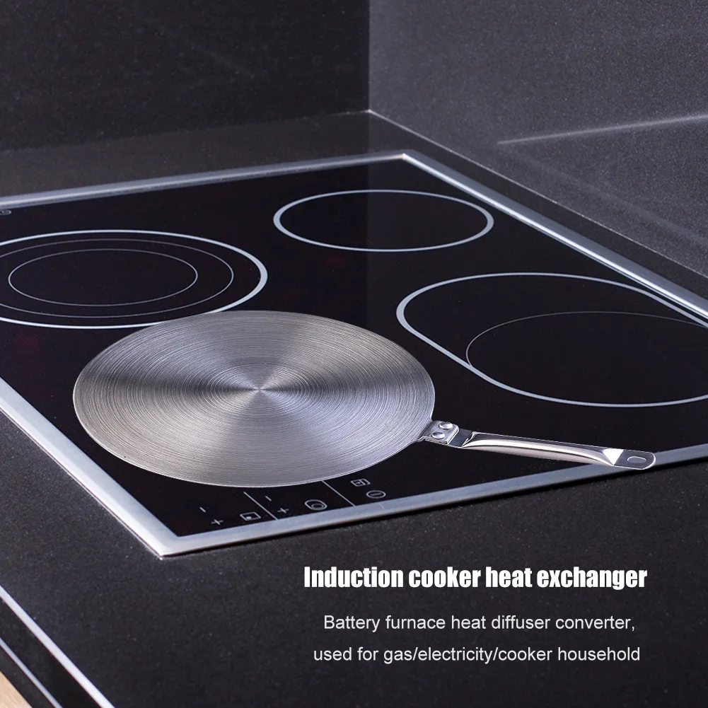 Jadeshay Plaque Induction - Plaque de diffuseur à induction Convertisseur de chaleur en acier inoxydable pour cuisinière à gaz électrique (20cm