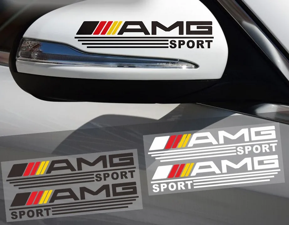 

2pcs Car Rear View Mirror Sticker Car Side Decal Stripe for Mercedes benz AMG w204 w203 w212 w211 w124 w210 CLG Car Accessries