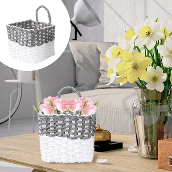 

3pcs Wicker Woven Baskets Multifunctional Wicker Storage Containers (Light Grey)