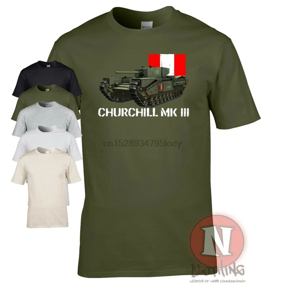 

British Churchill Mk3 tank t-shirt military WW2 D-day history vehicle WWII WoT