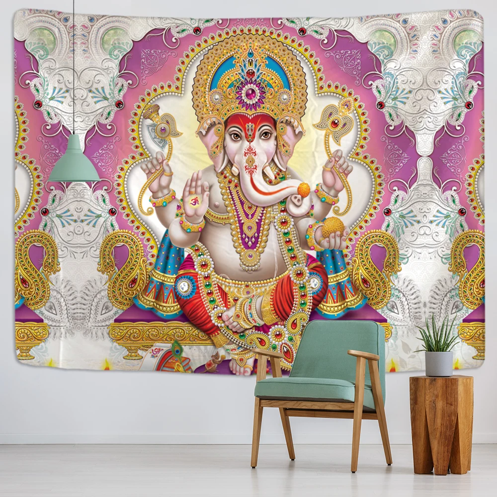Elephant  Mandala Tapestries Multiple Sizes Wall Hanging Ganesha Tapestry Walls Decor Polyester Fabric Home Decor